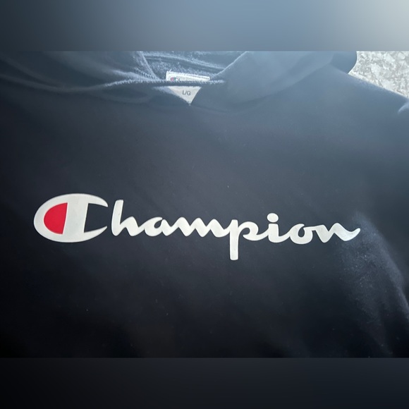 Women’s CHAMPION Black Pullover Hoodie Sweatshirt size Large - Picture 6 of 11